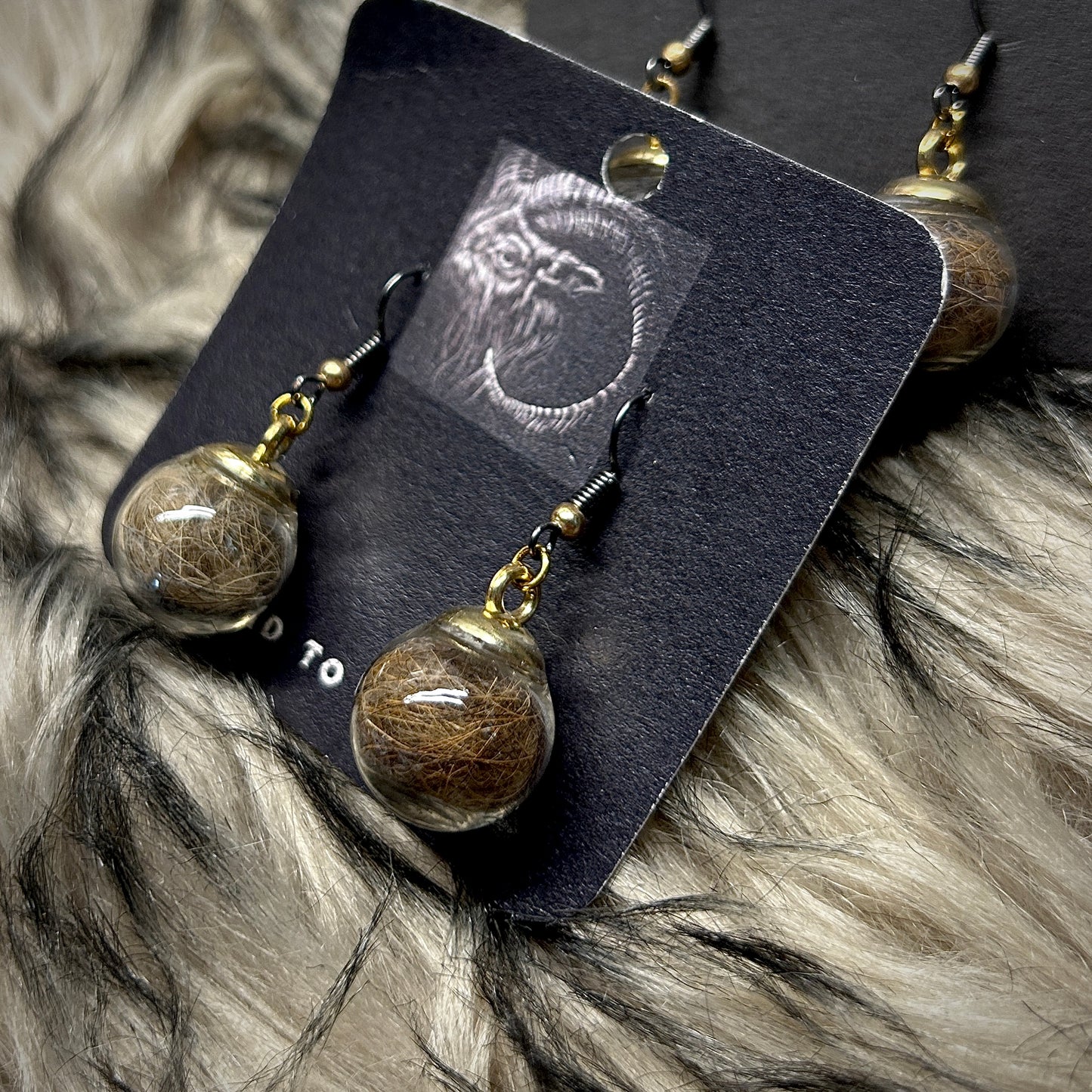 Fox Fur Globe Earrings