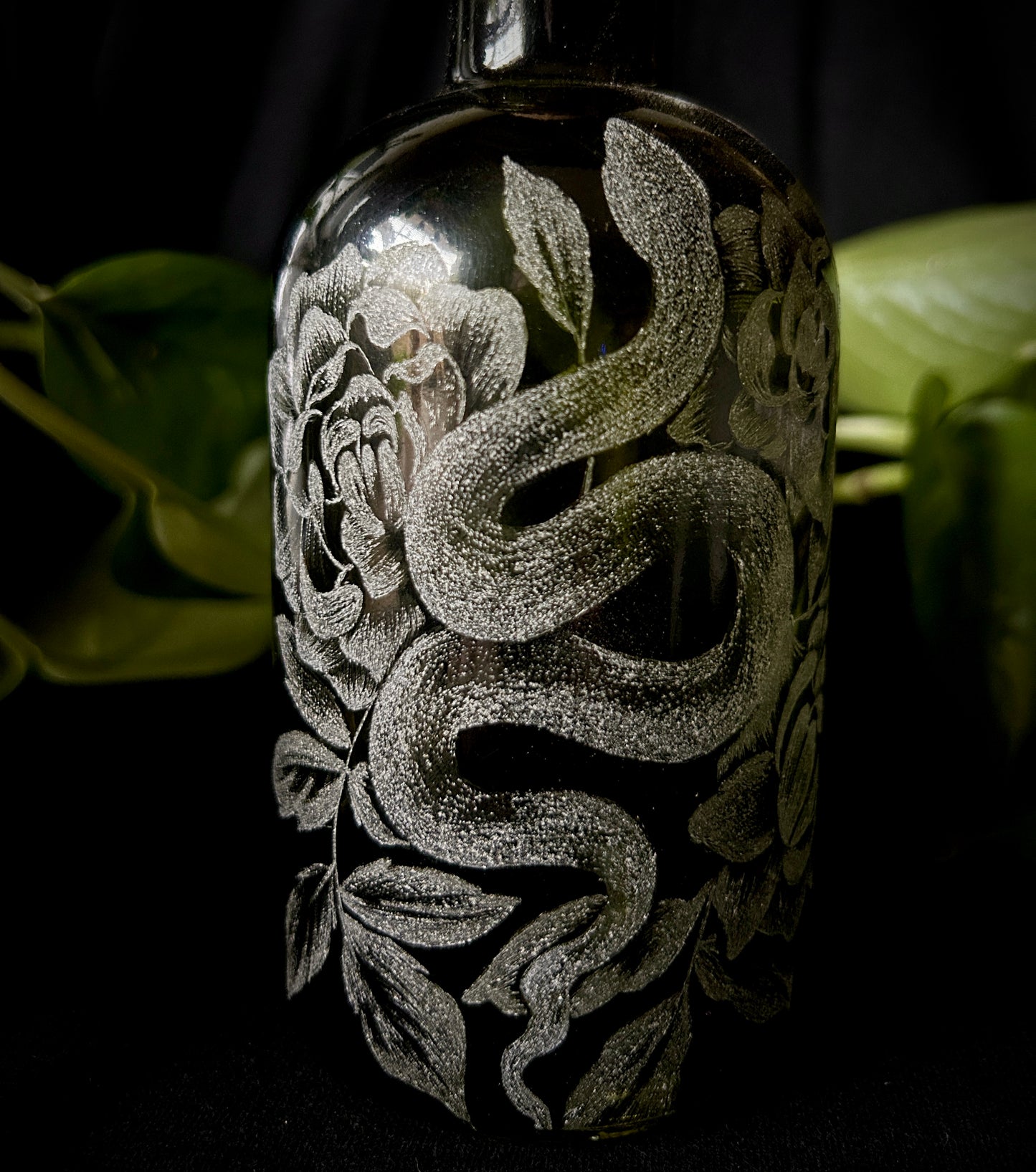 Snake Hand-etched Bottle