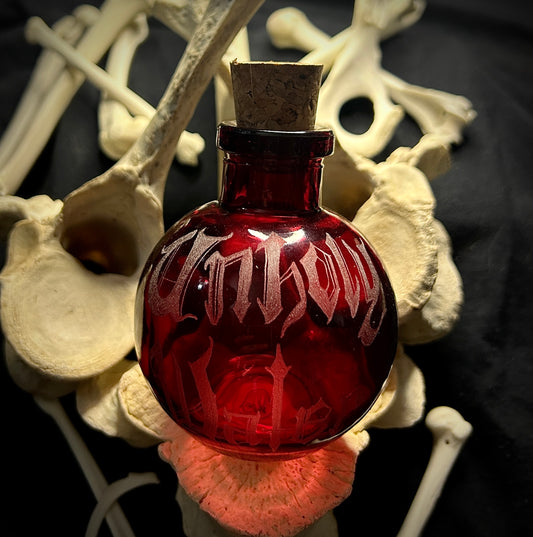 Unholy Water Hand-etched Botlle