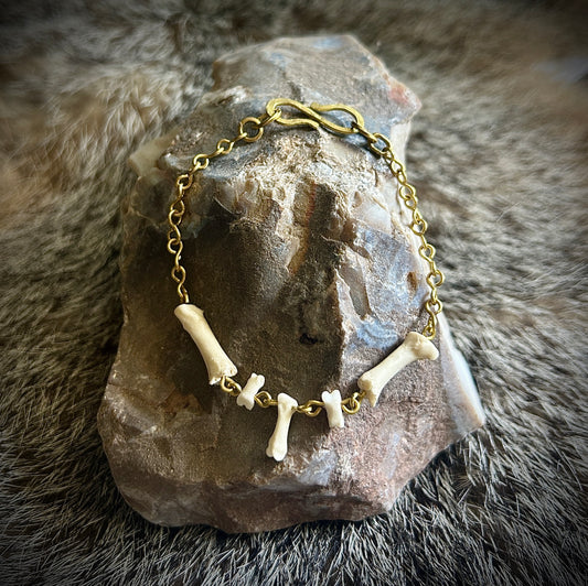 Brass & Porcupine Bone Bracelet