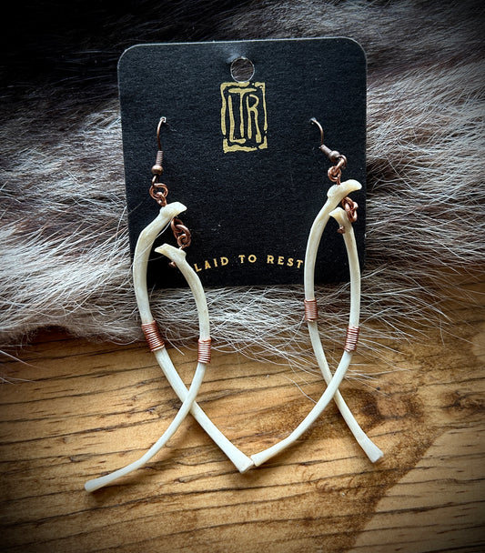 Raccoon Ribs copper wire wrapped earrings