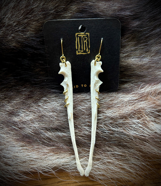Fox Ulna brass pierced earrings