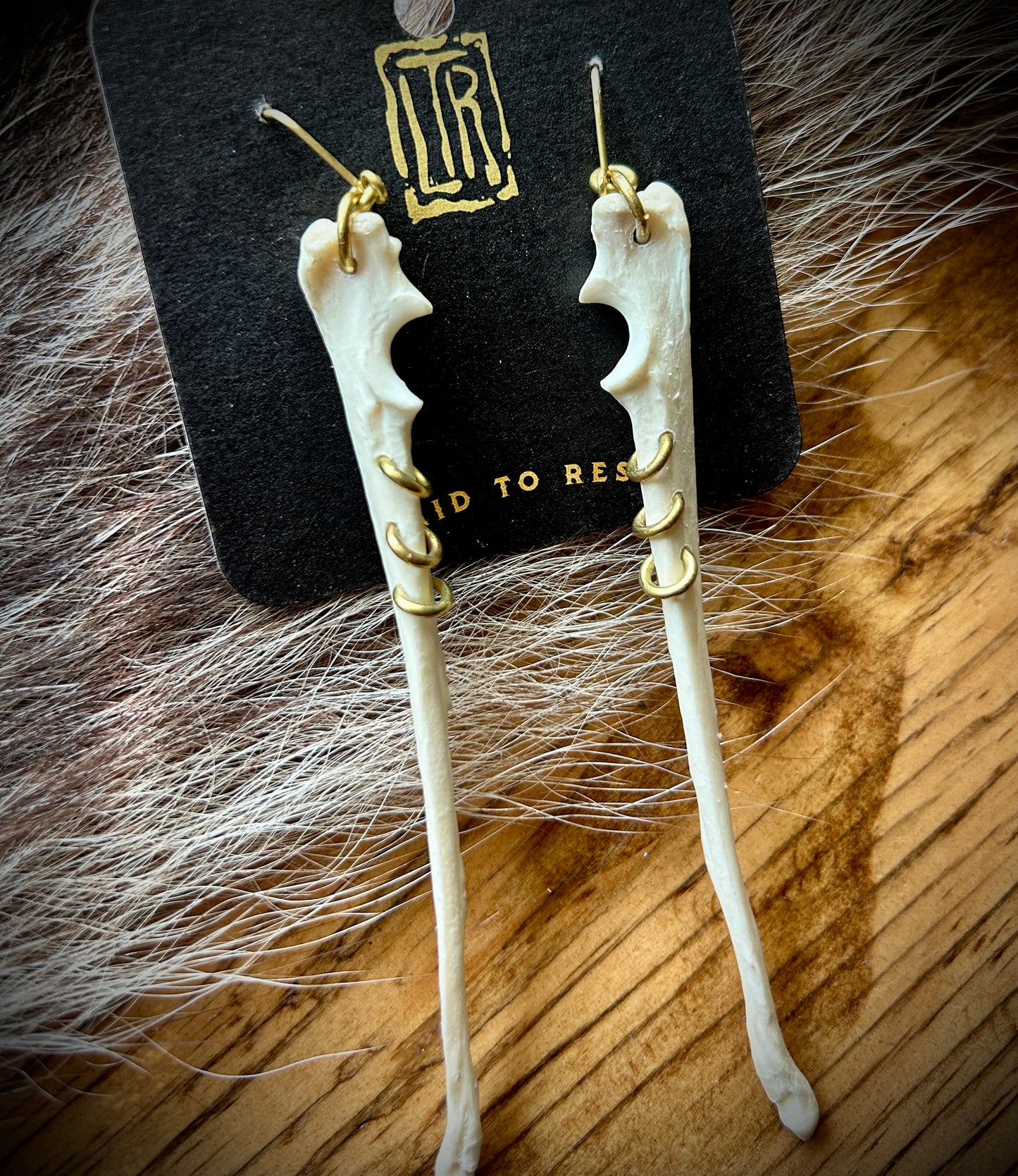 Fox Ulna brass pierced earrings
