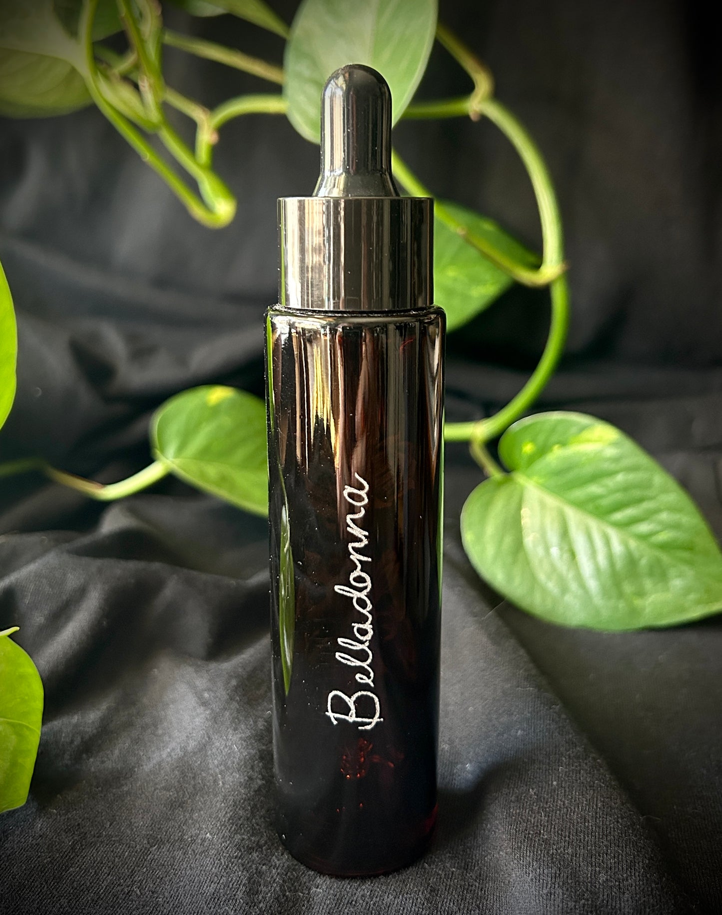 Belladonna hand-etched glass dropper bottle
